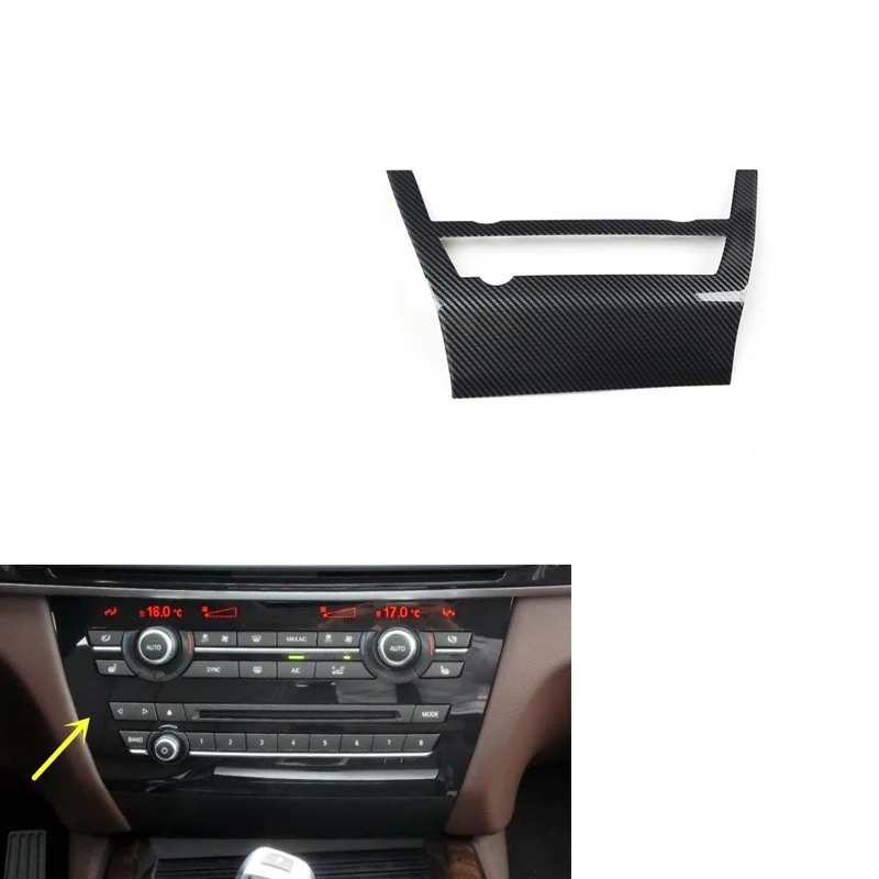 For BMW X5 F15 2014-2018 Right Hand Drive Plastic Carbon Fiber Style Decorative Accessory Car Interior Gear Door Trims Stickers image 3