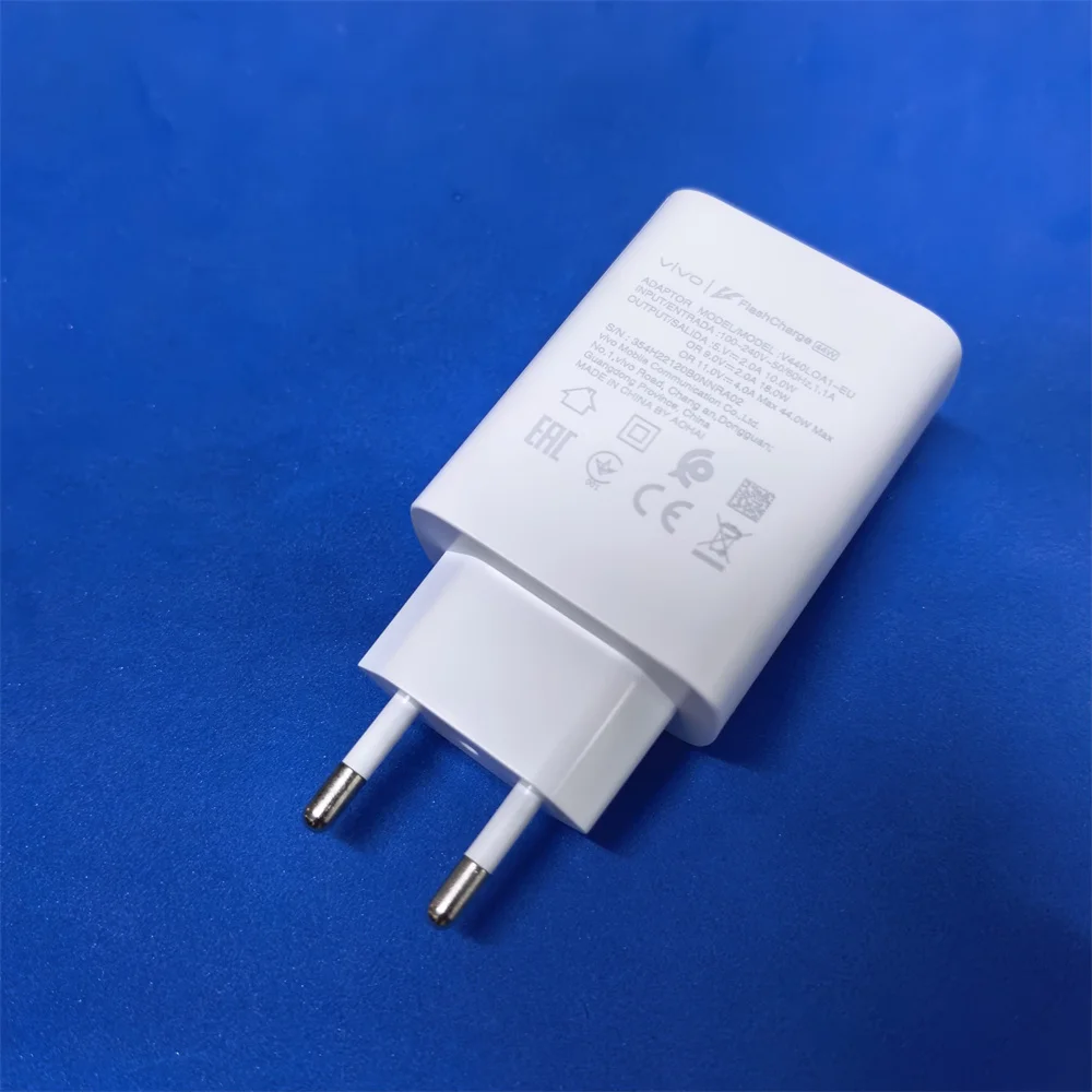 ViVo 44W EU Fast Charger Set For Vivo X70 X60 X50 Pro S20  V29 iQOO Z7 Z6 Neo 6 5 Flash Charging Power Adapter With Type-C Cable