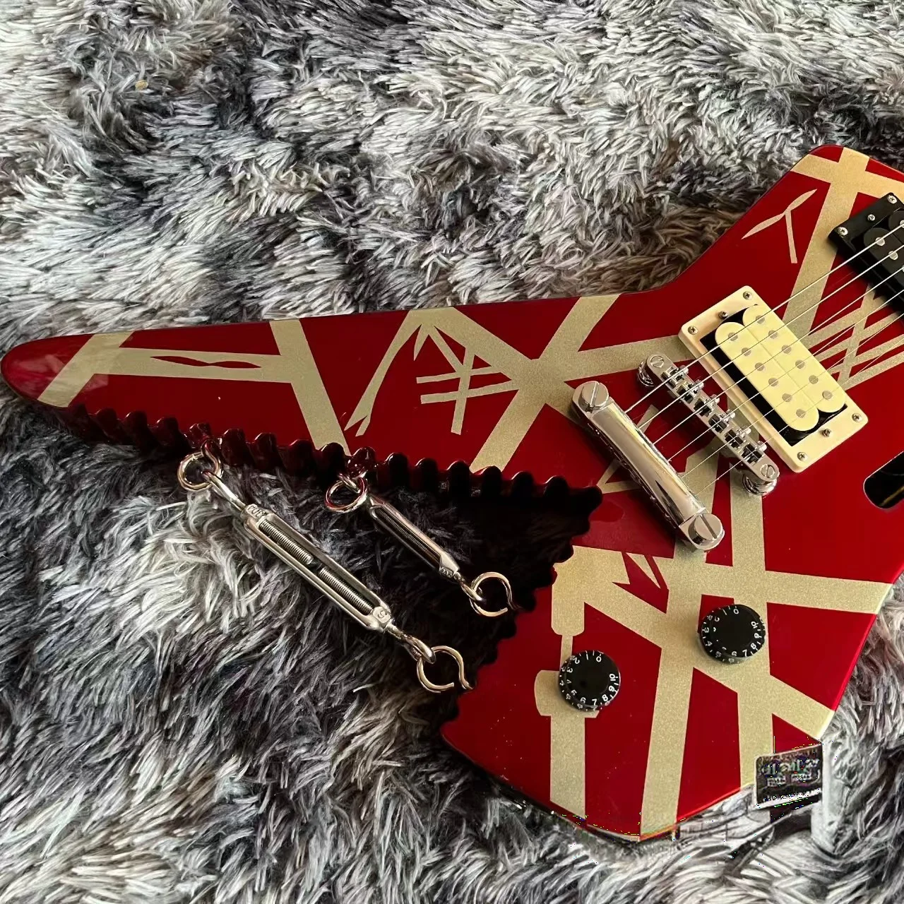 جيتار راندي رودز سيجنتشر فلاينج على شكل حرف V دوبلكس فيباتو جيتار كهربائي منقط #3