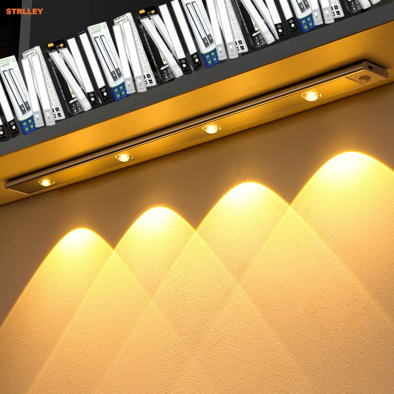 Motion Sensor Light LED Sensor Lamp Wireless Ultra Thin USB LED for Kitchen Cabinet Bedroom Wardrobe Indoor Lighting Night Light
