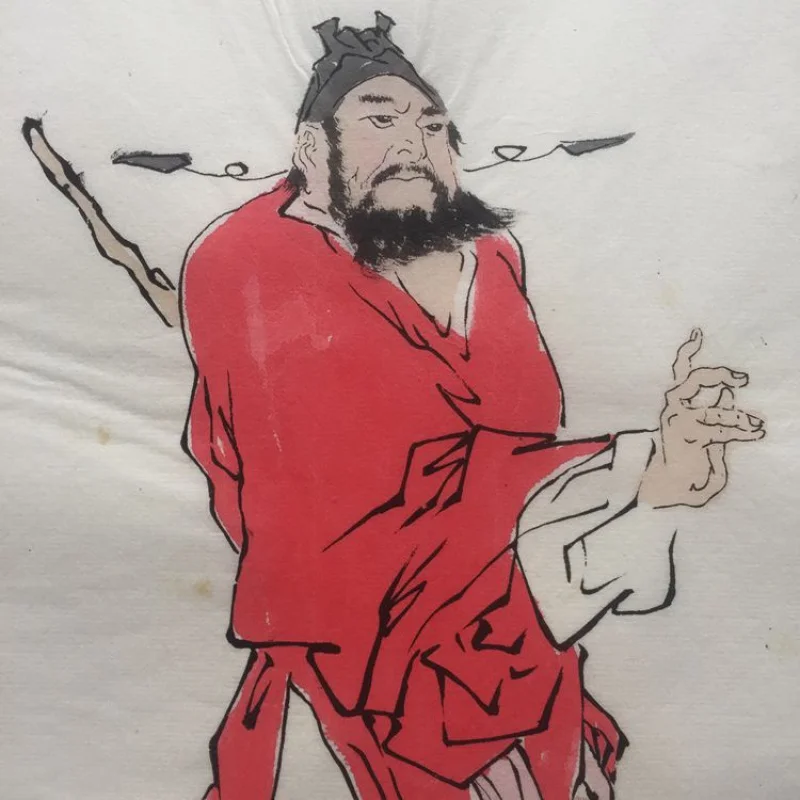 Supply Old Xuan Paper Imitation Fan Zeng Famous Figure Painting Zhong Kui ShenWei Doufang Sketch Calligraphy and Painting Hand-P