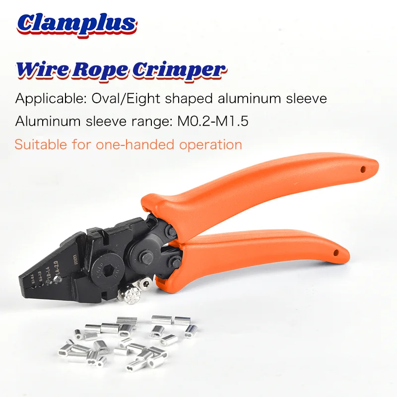 

Wire Crimping Tool with Cutter, Effort-Saving Fishing Crimping Pliers, High Carbon Steel Fishing Plier Wire Rope Leader Crimper