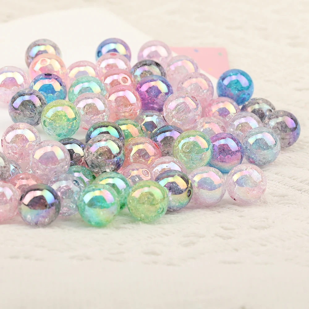 Cordial Design 16MM 100Pcs DIY Hand Made/Crackle Beads/Round Shape/Aurora Effect/Jewelry Findings & Components/Acrylic Beads