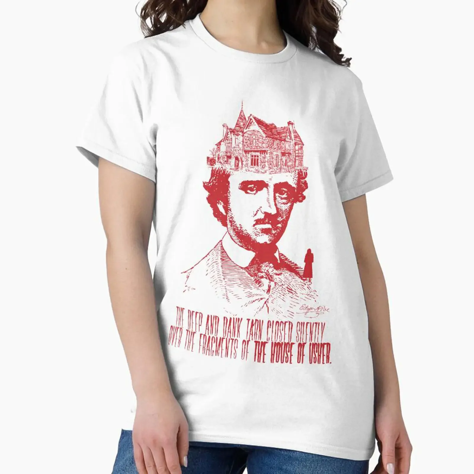 Edgar Allan Poe House of Usher Design designed and sold by AnalogDesigns vintage Washed Soft graphic Stretched Unisex