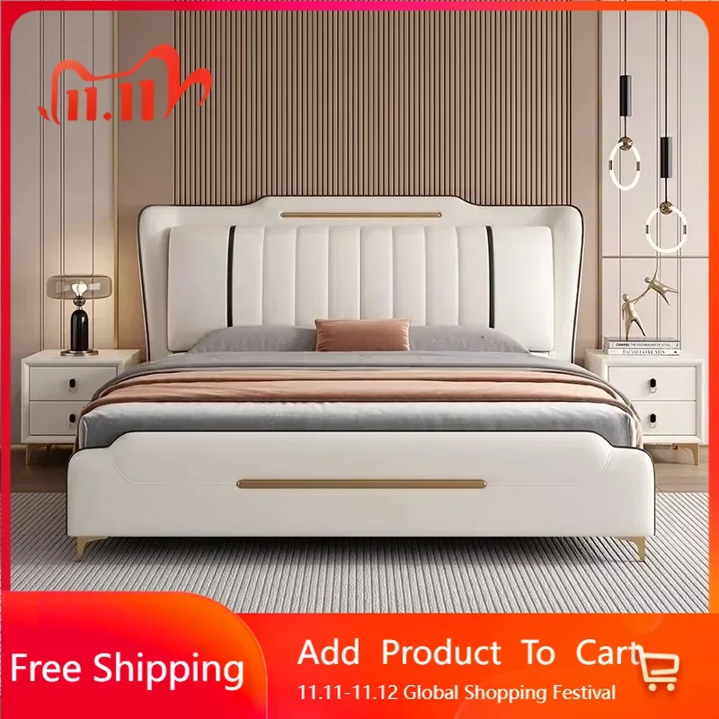 

Ergonomic Modern Waterproof Bed Frame Princess Monster Frames Double Bed Headboards Storage Unique Beliche Postmodern Furniture