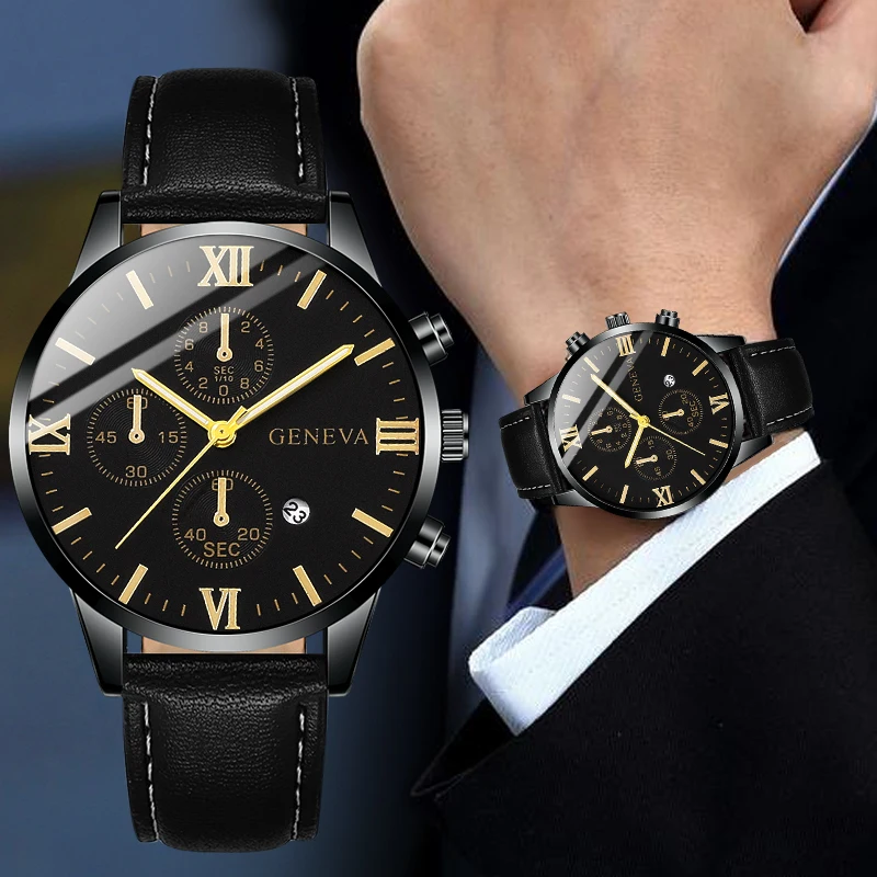 4pcs Men's Watch Set, Business Light Luxury, Nice Gift For Ramadan, Eid Al-Fitr, Christmas, Anniversary, Back To School Season