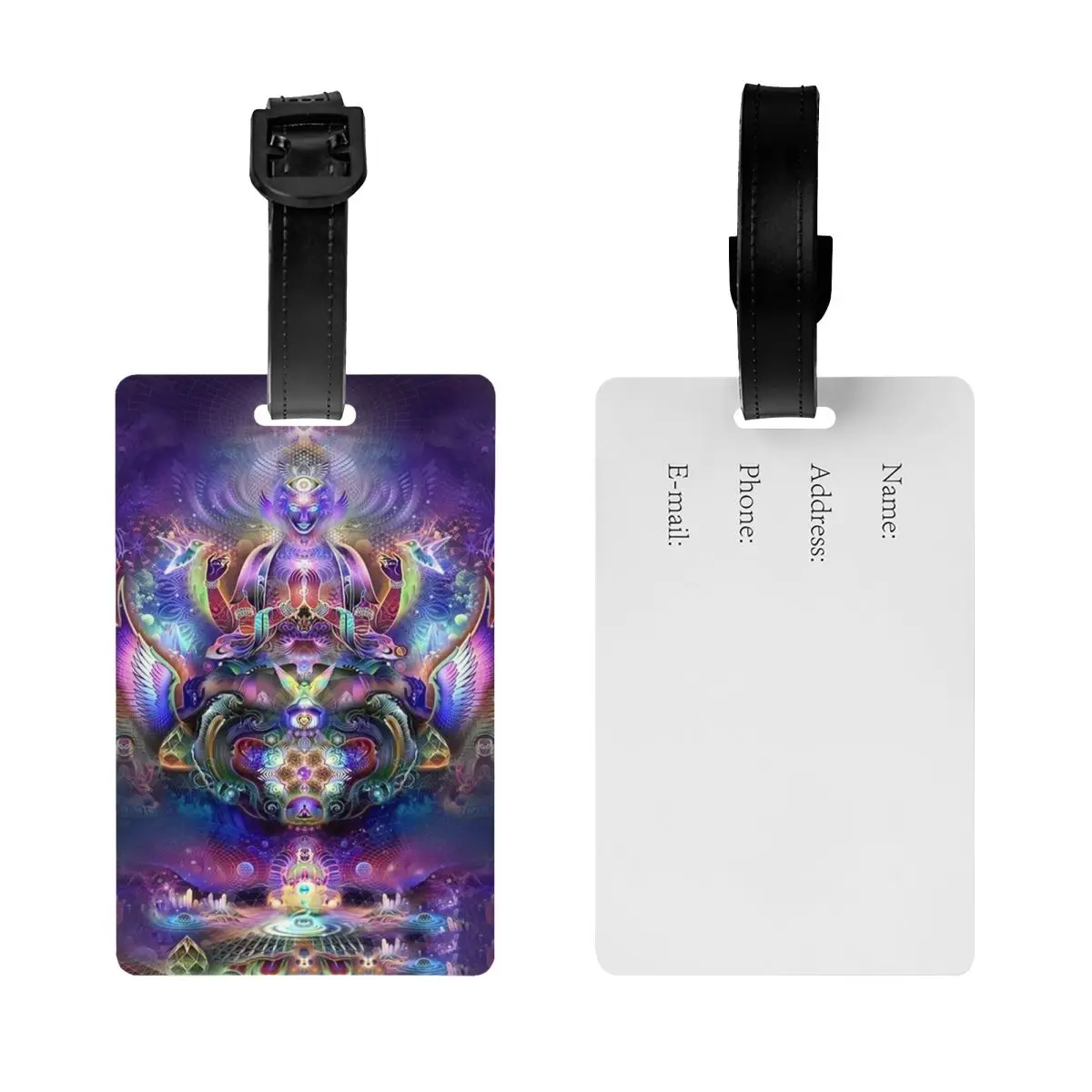 Custom India Mandala Zen Buddha Luggage Tag Travel Bag Suitcase Privacy Cover ID Label