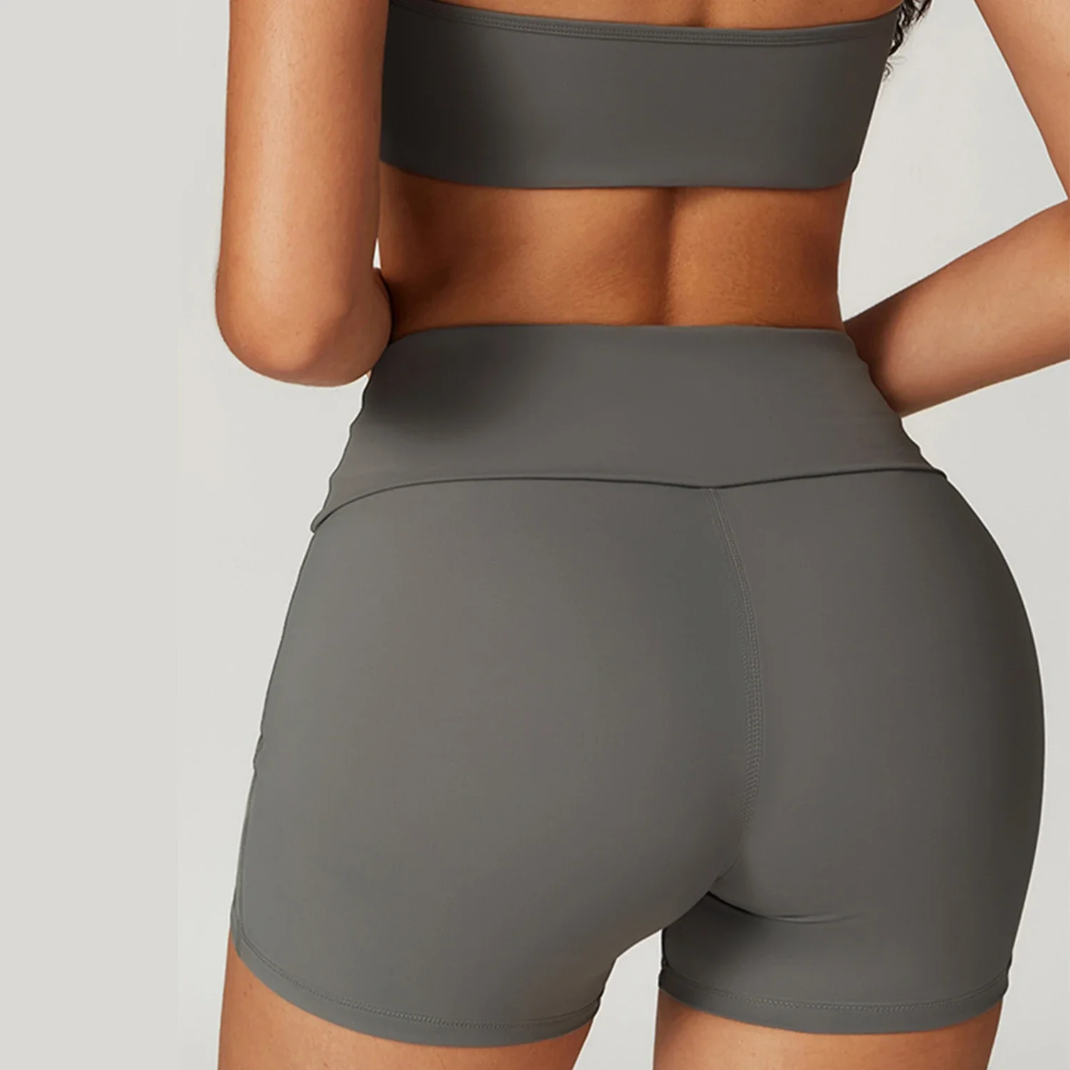 Calções de Yoga de Cintura Alta para Mulheres, Apertando a Barriga, Desgaste Exterior, Dobre Flip, Hip Lifting, Respirável Fitness Pants, Esportes, Apertado, Verão