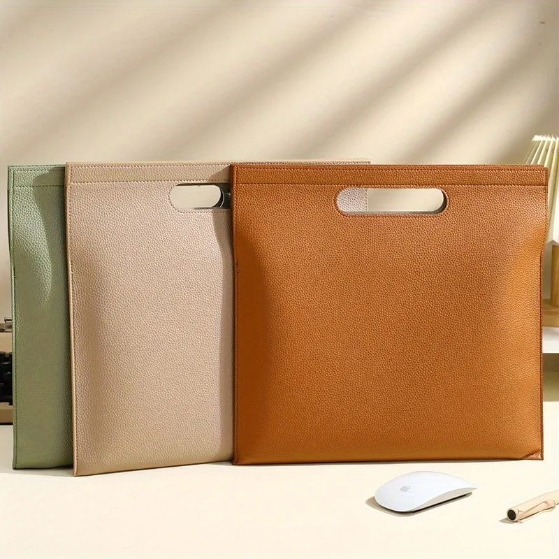 

1Pc A4 Lightweight Luxury File Bag Large Capacity Business Document Folder Conference Portfolio