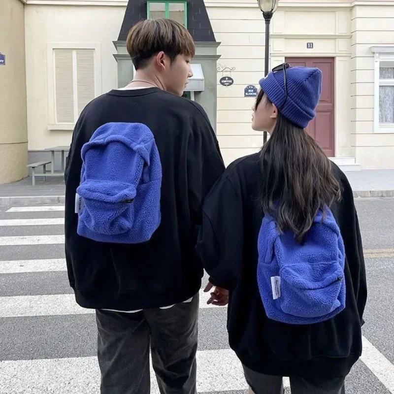 Korean Women Hooded Sweatshirts Streetwear 3D School Bag Design Sense Female Pullovers Lazy Loose Couple's Hoodies Tops Y2k