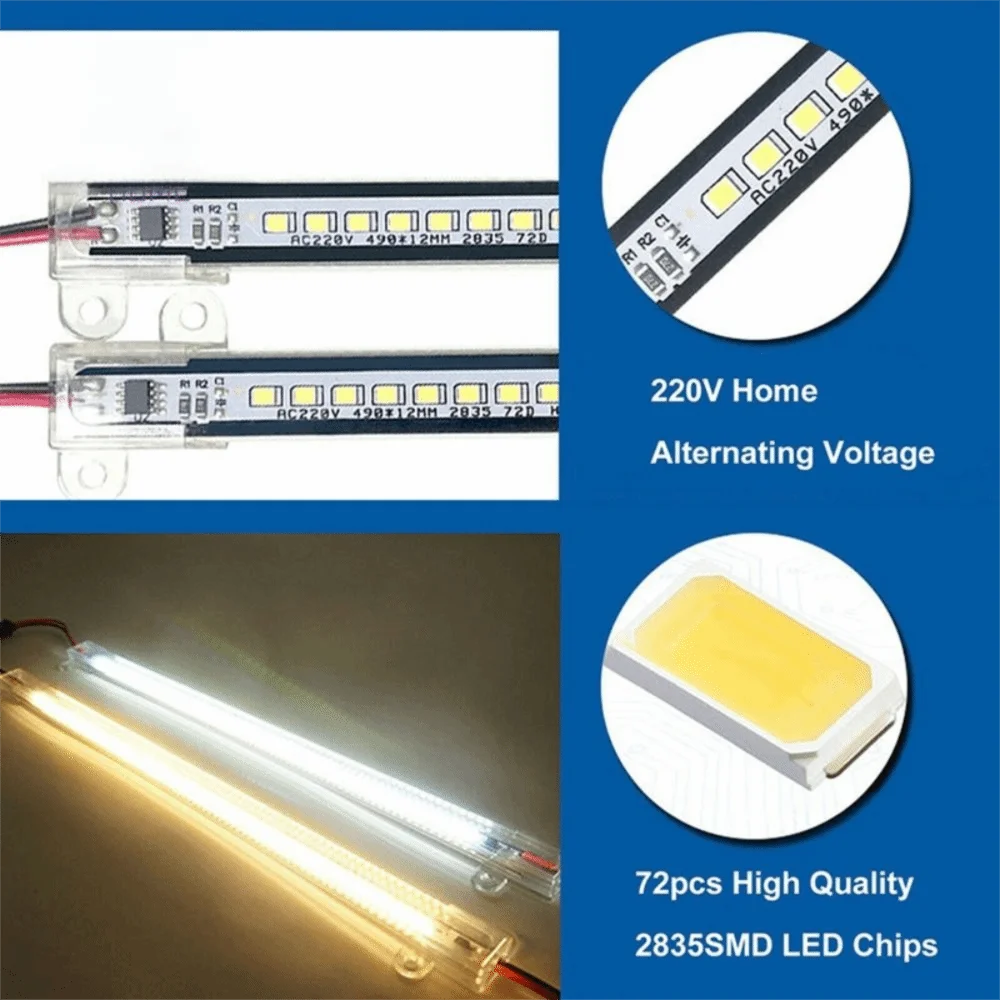 New 30/40cm LED Rigid Light Strip 72 LEDs Energy Saving LED Clip-on Light Strips High Brightness LED Tubes