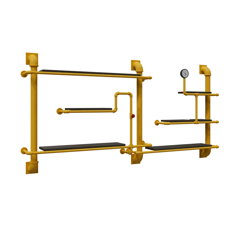 Wall rack industrial style creative TV background wall decorative frame solid wood wrought iron baffle