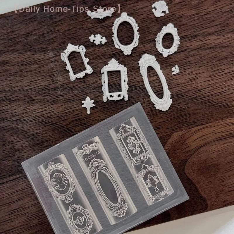 الأوروبي الرجعية إطار صور شكل سيليكون مسمار قالب مسمار ختم الأظافر DIY بها بنفسك صالون الأظافر تصميم مجسمة مانيكير أداة فنية #5