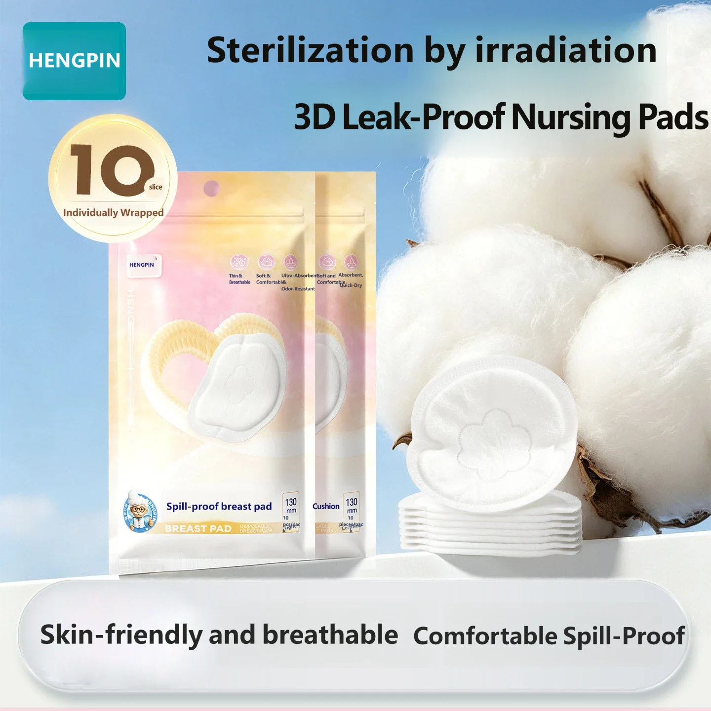 Disposable Nursing Pads 3D Leak-proof Breast Pads Individually Wrapped Breathable Super Absorbent Maternity Breastfeeding Milk