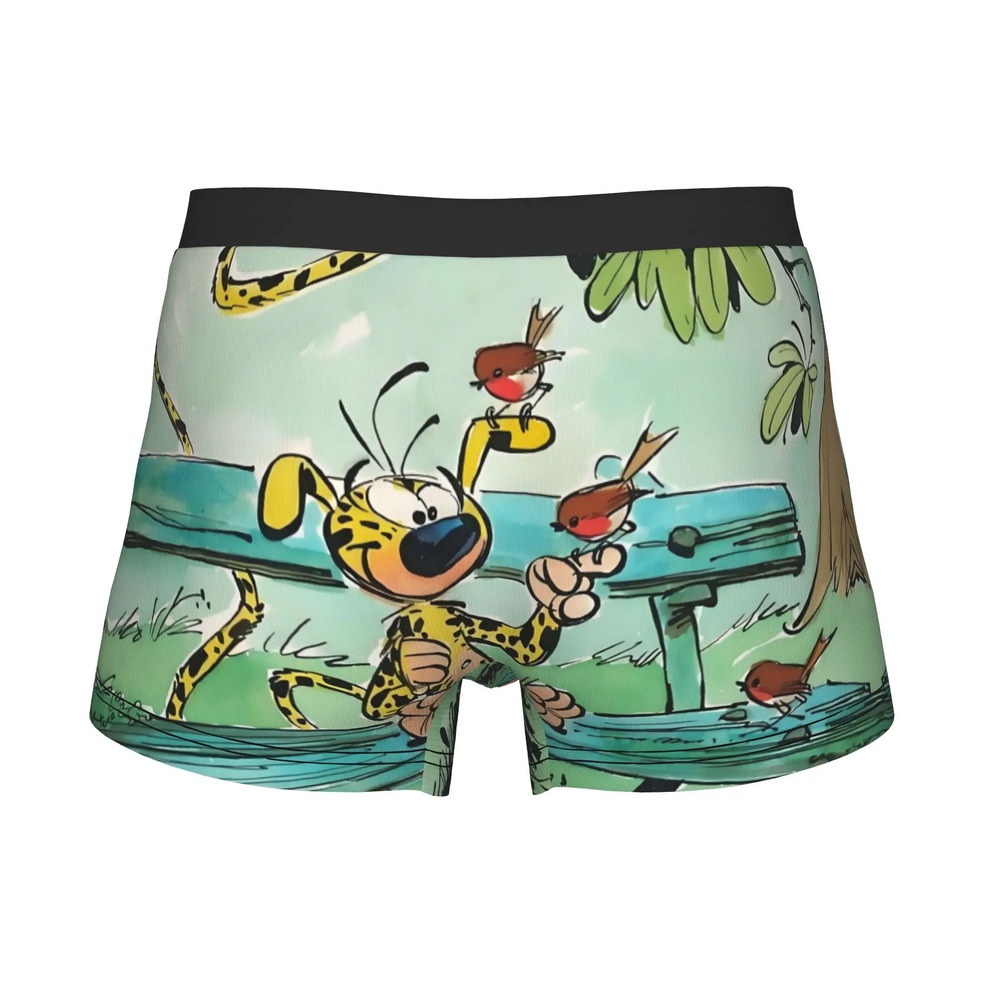 Comic Marsupilami Boxers Shorts Men's Classic Anime Briefs Underwear Funny Underpants