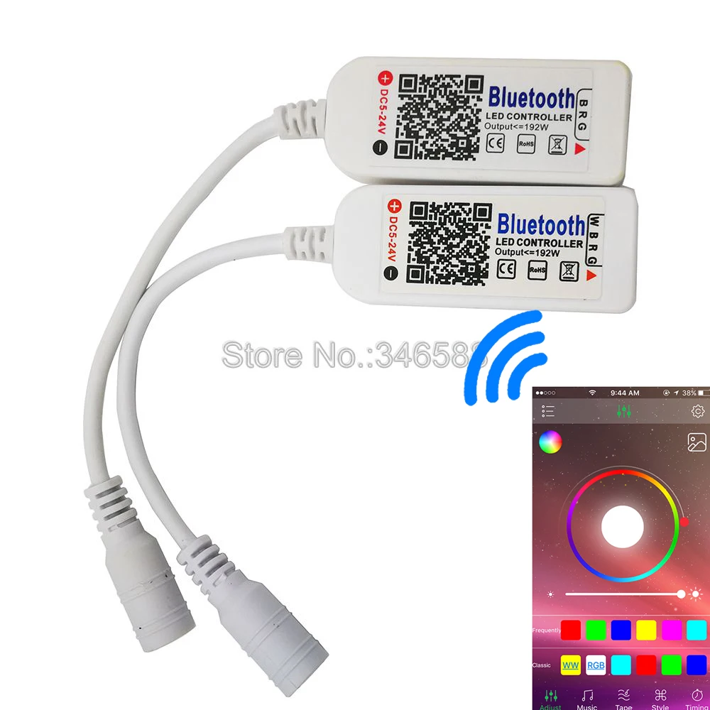 

Happy Lighting DC5V-24V Bluetooth V4.0 RGBW RGB LED Light Strip Controller Smartphone Remote Control on iOs / Android APP