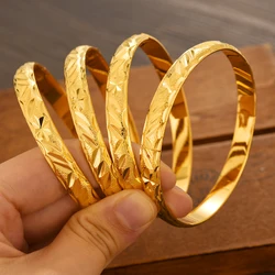 24K Gold Plated Dubai can open  Bangle for Women Middle East Gold Bangles Ethiopian Mesh Bracelets Wedding Jewelry African Gifts