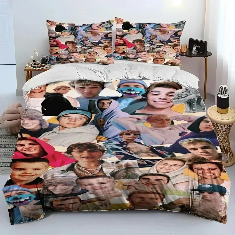 

Luxury New 3D Print Popular Singe Justin Bieber JBiebs Bedding Set Duvet Cover Bed Set Quilt Cover Pillowcase Queen Boys Adult