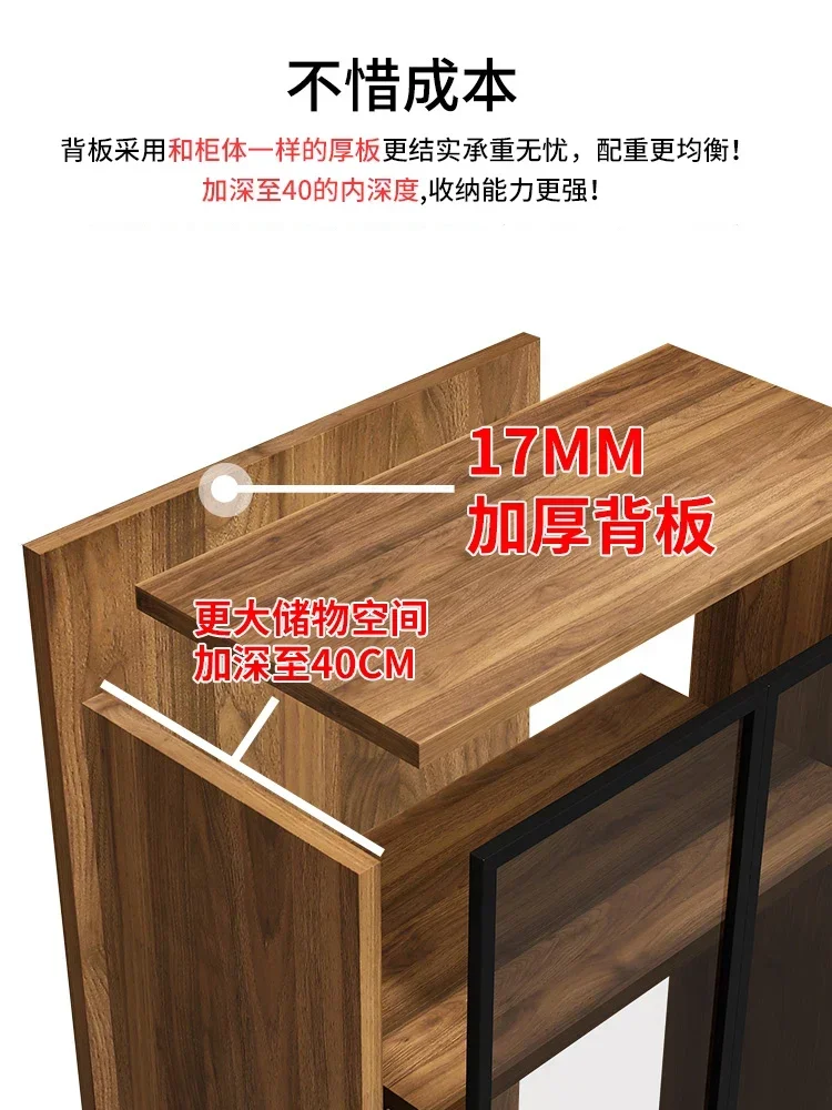 Handheld cabinet, sliding door, bookshelf, glass door, bookshelf, living room storage display, dustproof solid wood bookshelf