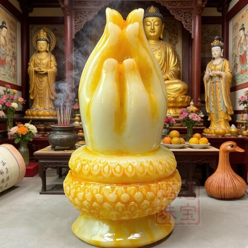 Wholesale antique collectibles: Buddha statue with hands joined in prayer, home living room decoration, Buddhist hall offerings