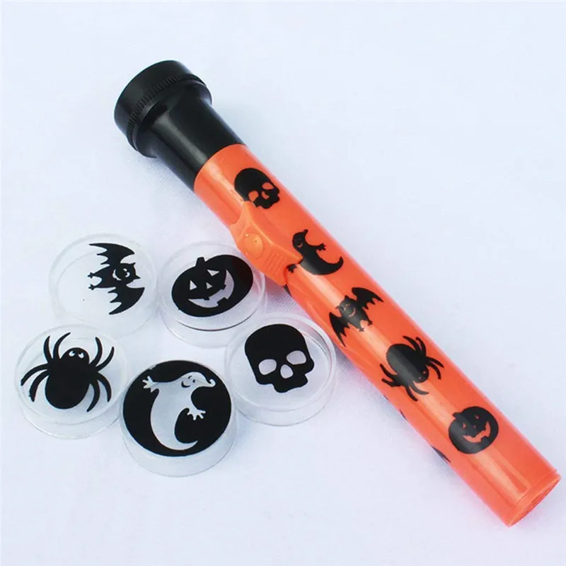 

2022 Newly Halloween Small Projection Lamp Flashlight Pumpkin Party Props Ghost Scary Skull Ghost Pattern Toy For Children Adult