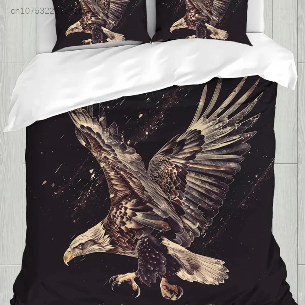 Eagle Duvet Cover Set Queen Size For Adults Animals Pattern Bedding Set Stylish Decorative Bird Comforter Cover