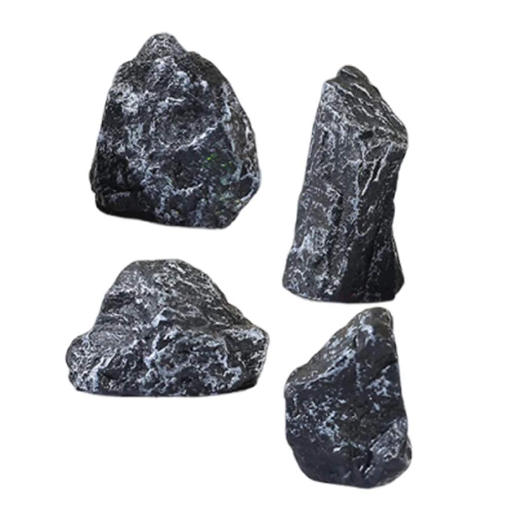 4 Pcs Toy Simulated Rockery Ornaments Outdoor Synthetic Resin Miniature Landscape Decoration