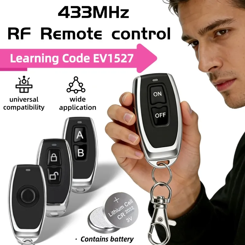 433.92MHz RF 2-Button Learning Code EV1527 Universal Wireles