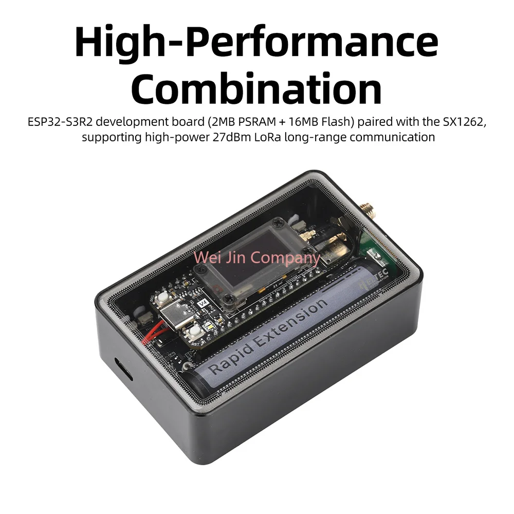 WiFi LoRa 32 V4 Expansion Kit Esp32 ESP32-S3R2 Bluetooth Wifi Low-Power Lot Development Board, 0.96-Inch OLED Screen, with Shell