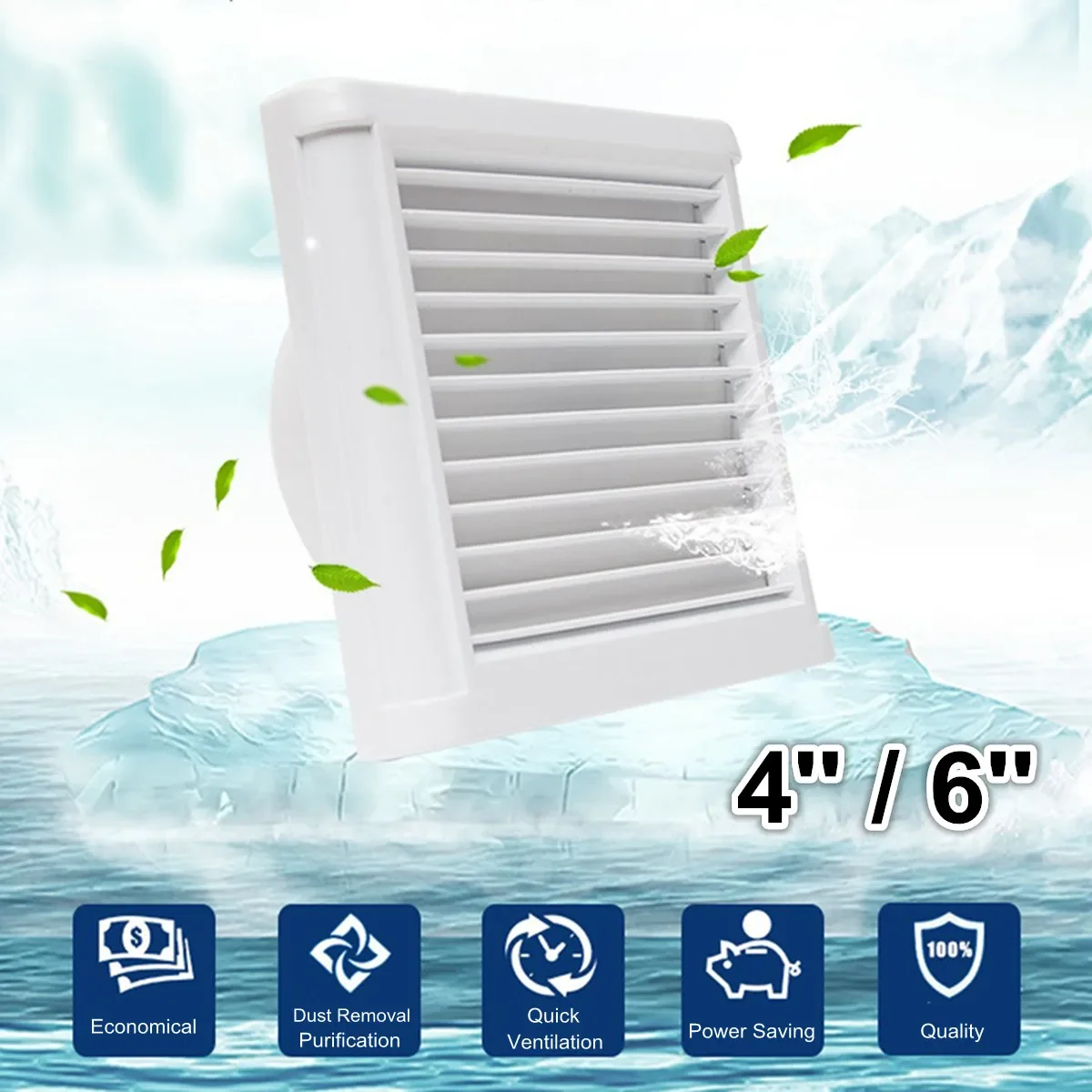 Waterproof Mute Bathroom Extractor Exhaust Fan Ventilating Strong Fan For Kitchen Toilet Window Ventilation Fans 4Inch 6 Inch