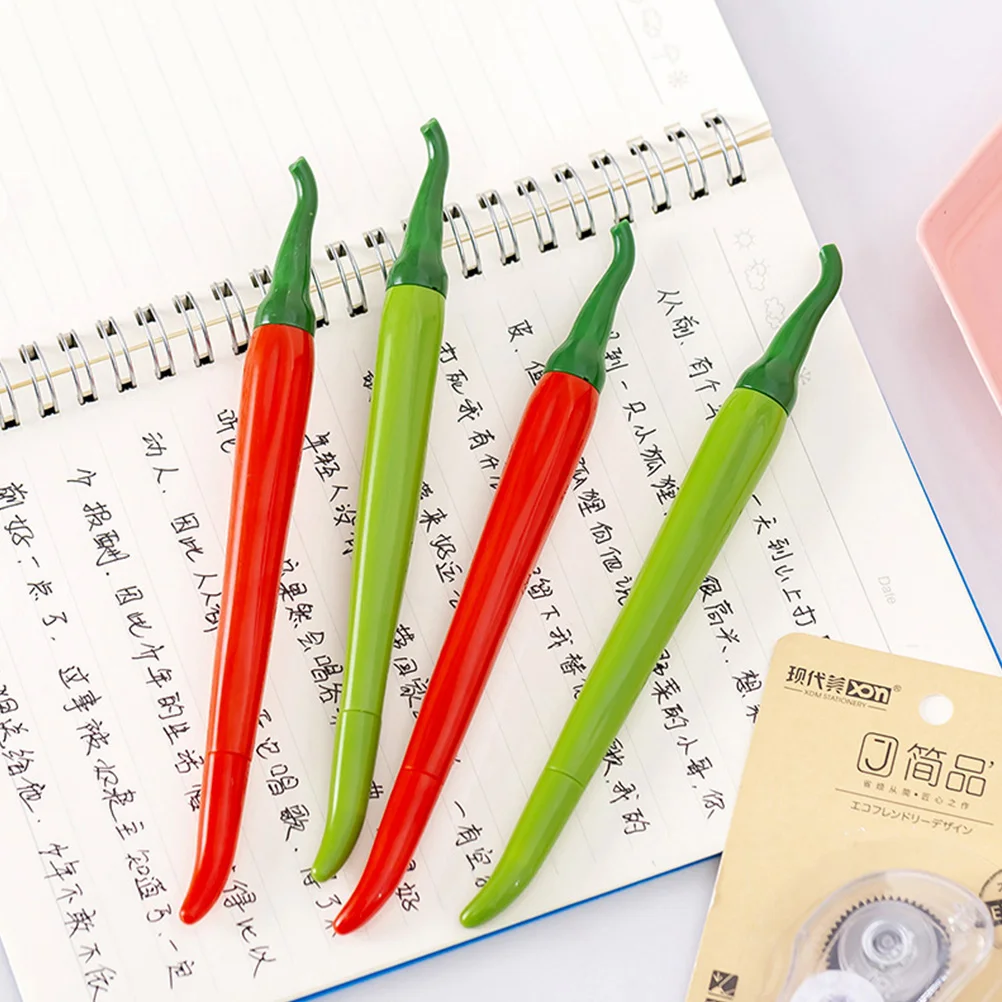 

12 Pcs Chili Pen Gel Novelty Pepper Vegetable Gift Party Favor Abs Plant Pens Prizes