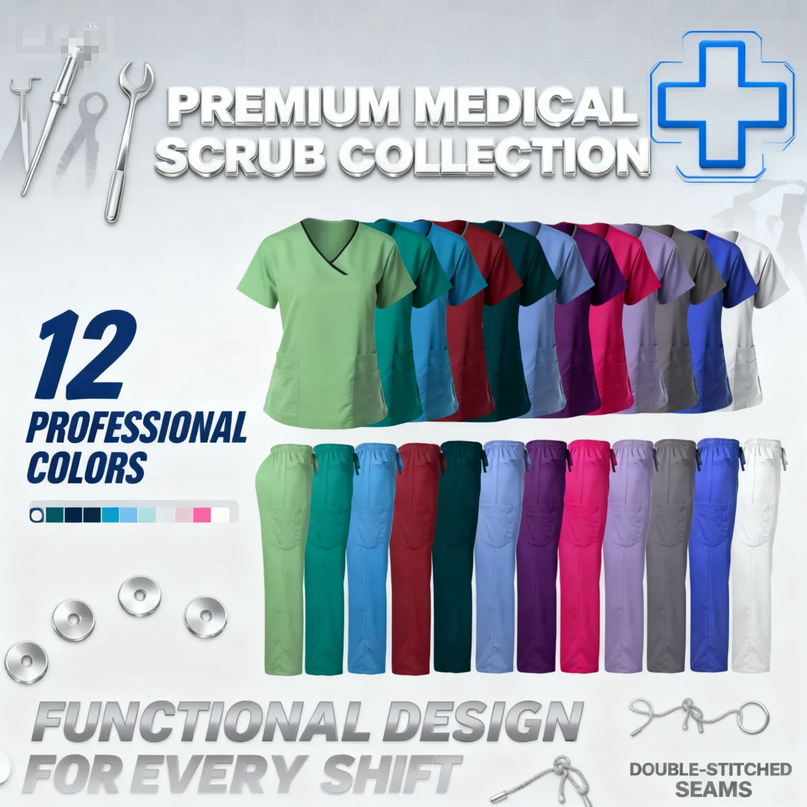 قميص فرك صيفي خفيف الوزن وأكمام قصيرة لغرفة العمليات #1