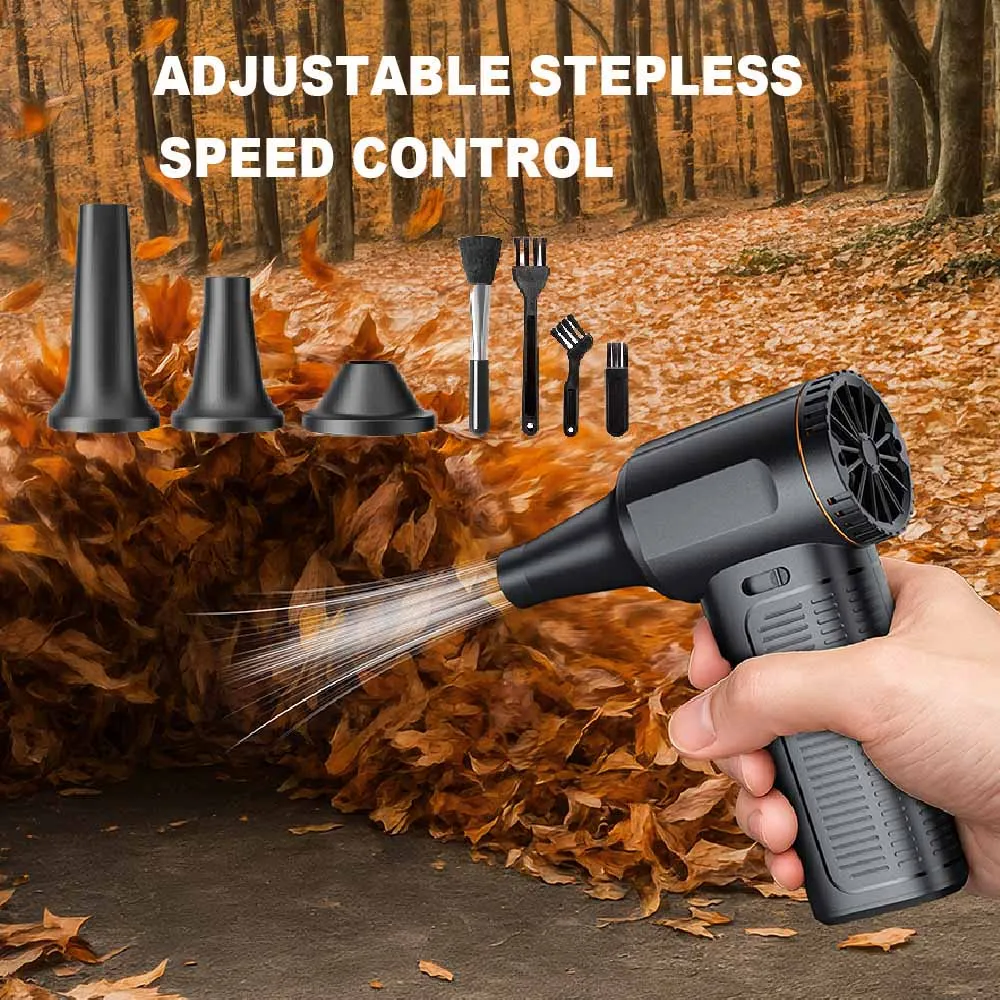 

F11 Турбоструйный вентилятор Мощный воздуходувка с 3 насадками Портативная электрическая воздушная тряпка Бесщеточный турбореактивный вентилятор Скорость ветра 65 м/с