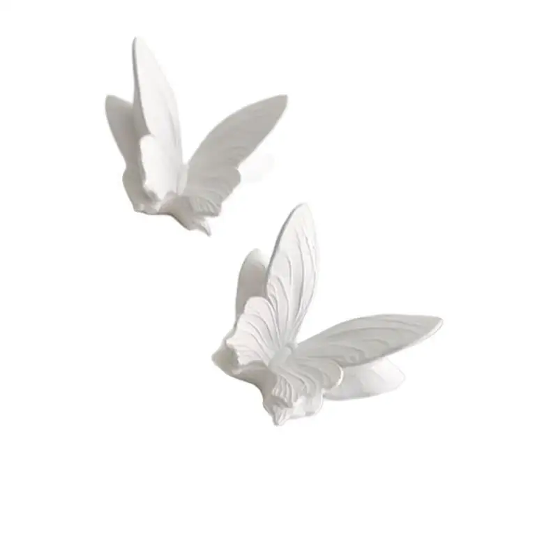 White Plaster Butterfly Wall Art Non-Toxic Eco-Friendly Wall Decor for Living Room Wedding Venue Bridal Shower Decor