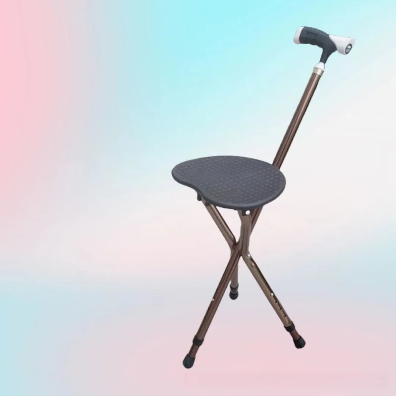 

Rubber Seat Crutch Anti-Slip Four Footstool For The Elderly With Light Alpenstock、Ski Stick