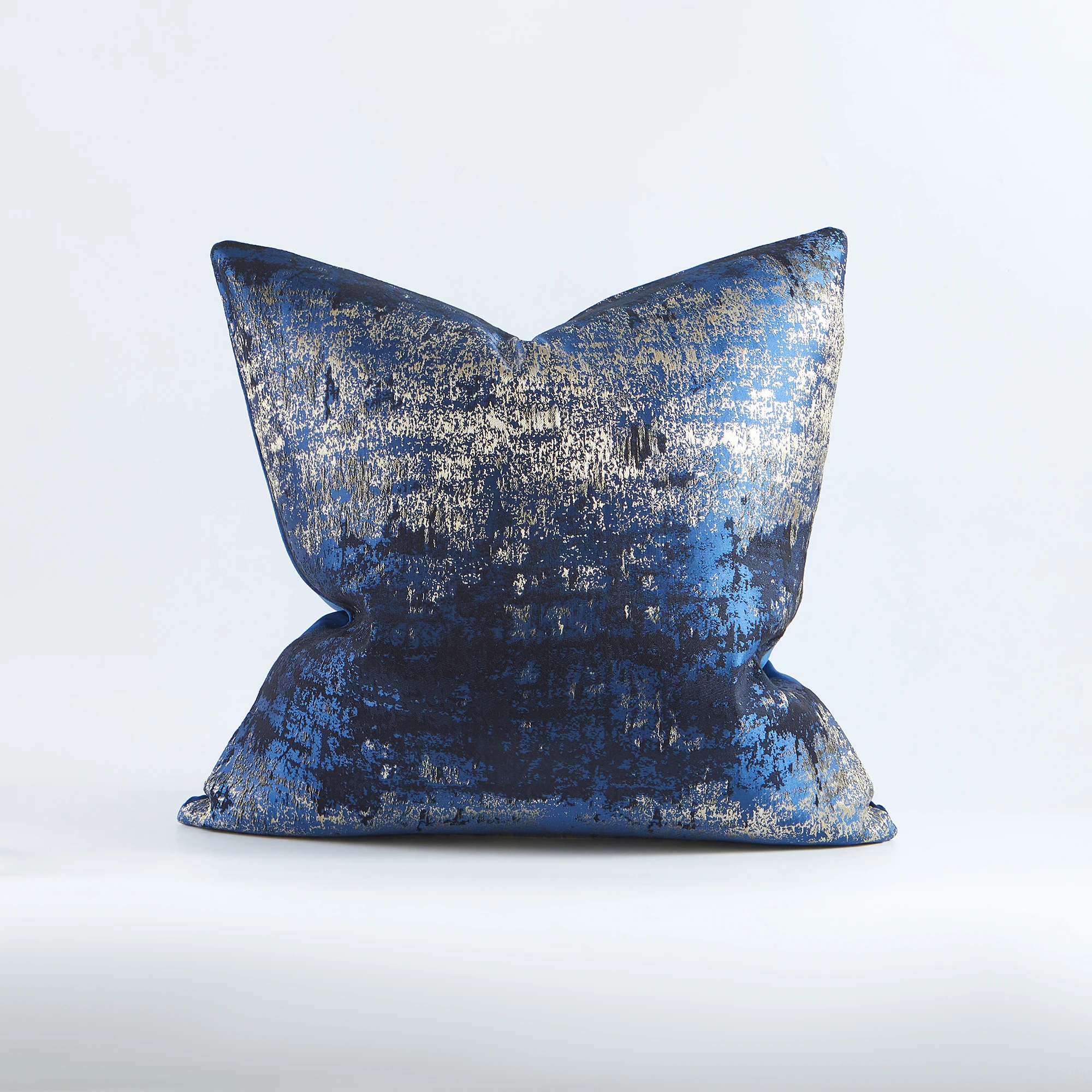 Luxury Navy and Gold Throw Pillow Covers, Modern Abstract Splash Pattern Decorative Cushion Covers for Sofa, Bedroom, Home Decor