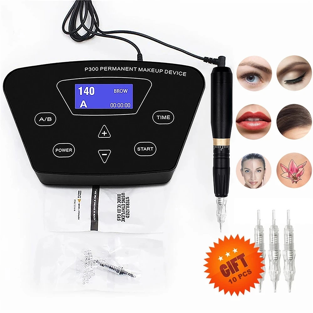 Biomaser P300 Permanent Makeup Tattoo Machine kits Professional Digital Machine For Eyebrow Lip Rotary Pen Machine Sets