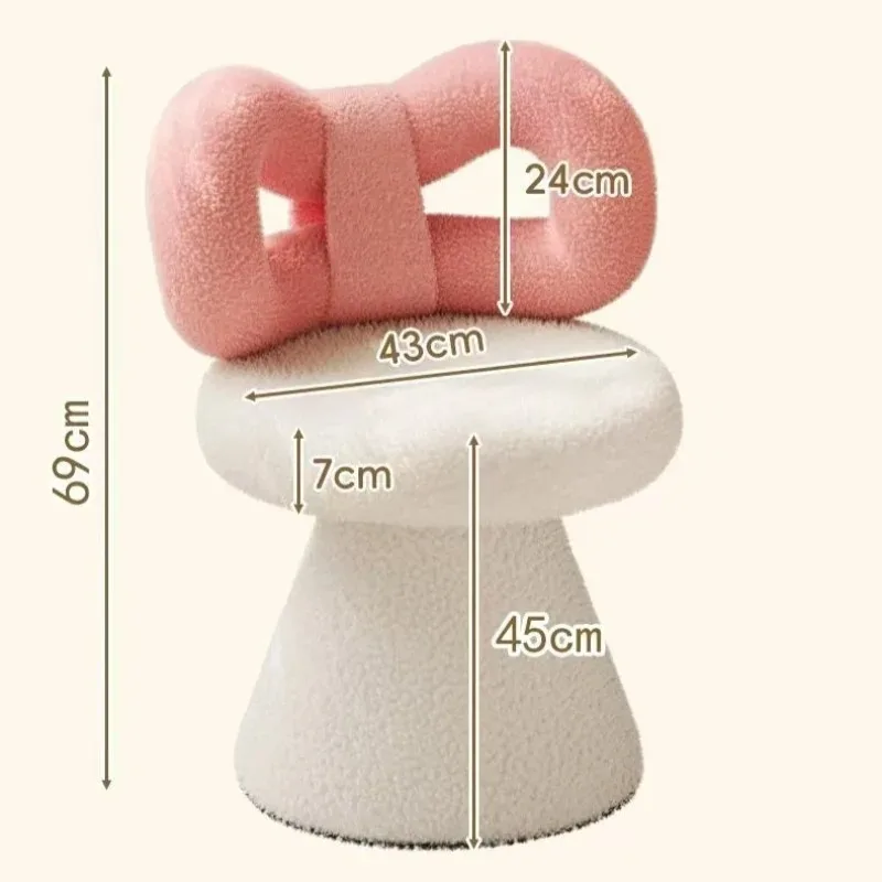 Living Room Chairs Modern Luxury Makeup Chair Multifunctional Backrest Rotating Stool Lamb Wool Eco-Friendly for Bedroom Vanity