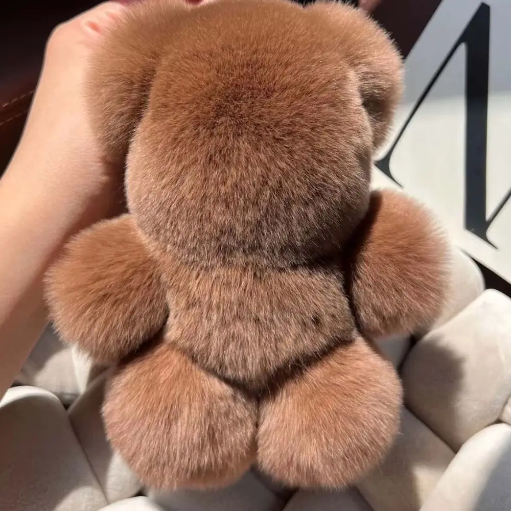 Fashion Handbag Charm Bear Keychain Stuffed Animal Bag Ornament Bear Pendant Cute Brown Bear Keyring Backpack