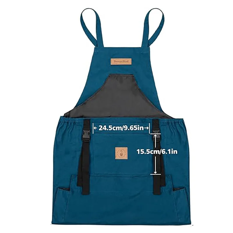 D2 Oxford Cloth Garden Apron with Large Storage Pocket Reusable Shopping Vegetables Bag Apron Kitchen Fruits Flowers Organizer