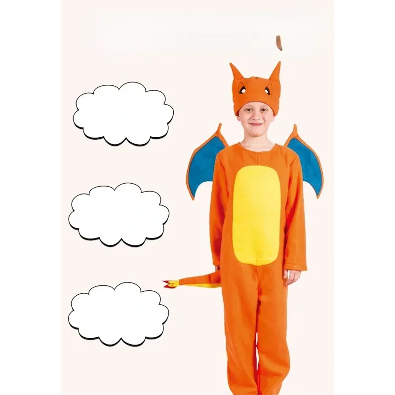 Gioco di ruolo per bambini Anime Charizard e Charmander Pokemoes Charizard Deluxe Costume per bambini