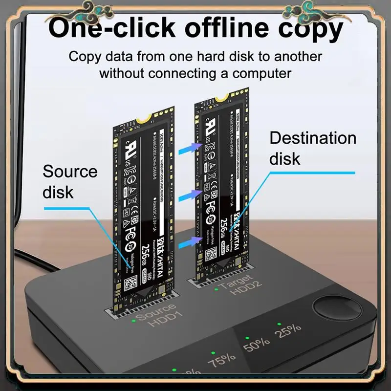 

ASMA-1 Set M.2 SATA Duplicator Notebook Hard Dive Box With Clone For M2 HDD SSD Reader