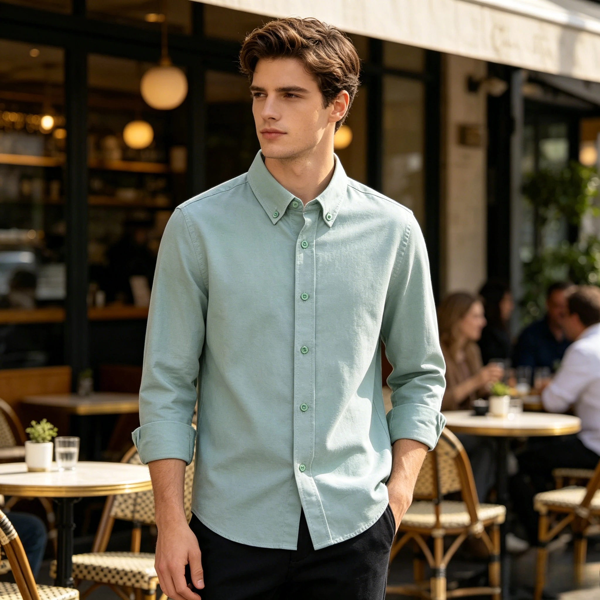 2026 Neu IN Herren 100% Baumwo – Mandarin Collar Formal Shirt Slim Fit Bewertung und Preis