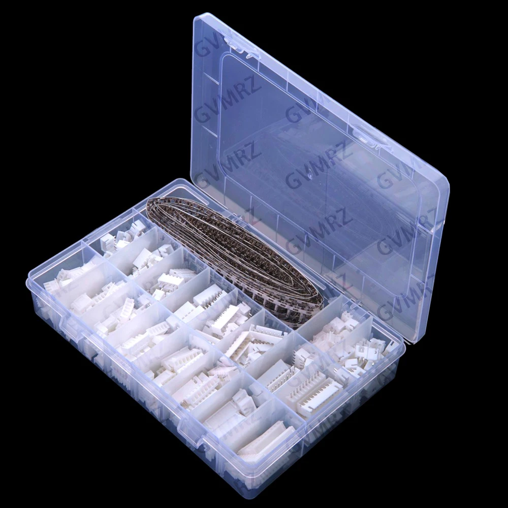 1270PCS 2P-5P XH2.54mm pitch 2p 3p 4p 5p male plastic shell female straight pin circuit board terminal block set 4p 5p