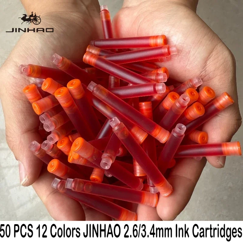 JINHAO 50/12 個 12 色 2.6 ミリメートル/3.4 ミリメートル万年筆インクカートリッジ Majohn Honjian インク学校事務用品文具