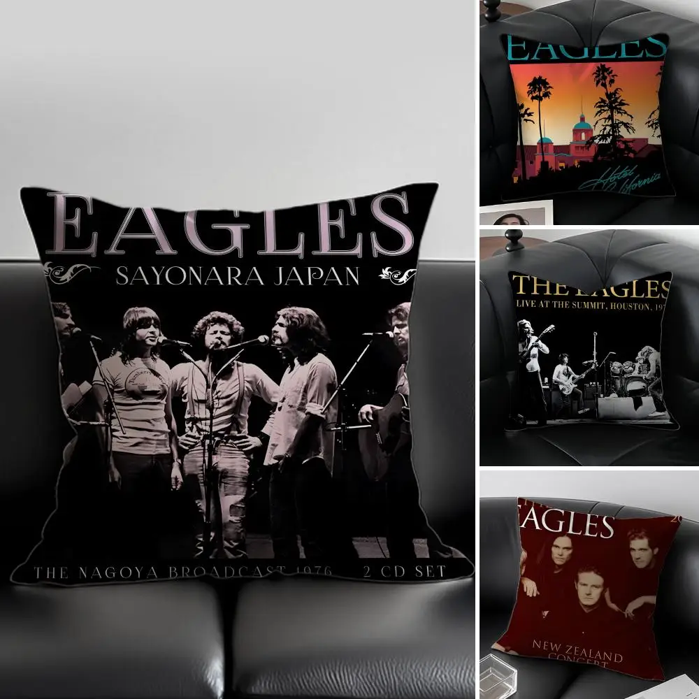 The E-Eagles Band Cushion Cover Pillow Case Anti-dustmite Invisible zipper silky plush cushion