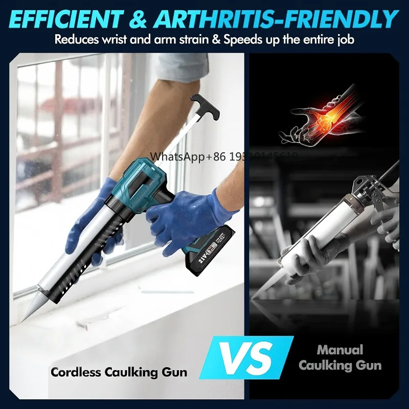 

【From China】Electric Glue Glass Glue Caulking 4 Speeds Wireless Doors And Windows Electric Sewing Glue Tool For 1