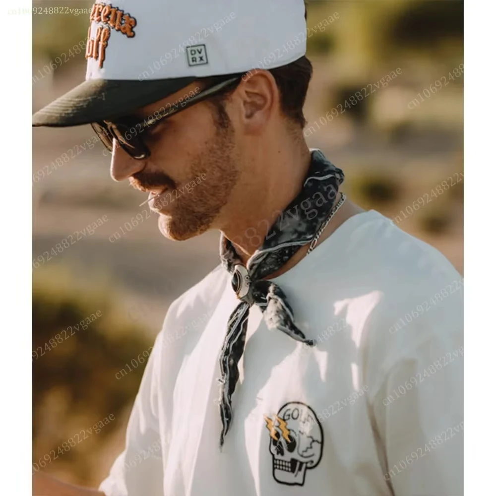 Лето 2025 г., хит продаж, модный спортивный гольф, американский принт, отдых, отпуск, чистый хлопок, высокое качество, унисекс, Harajuku