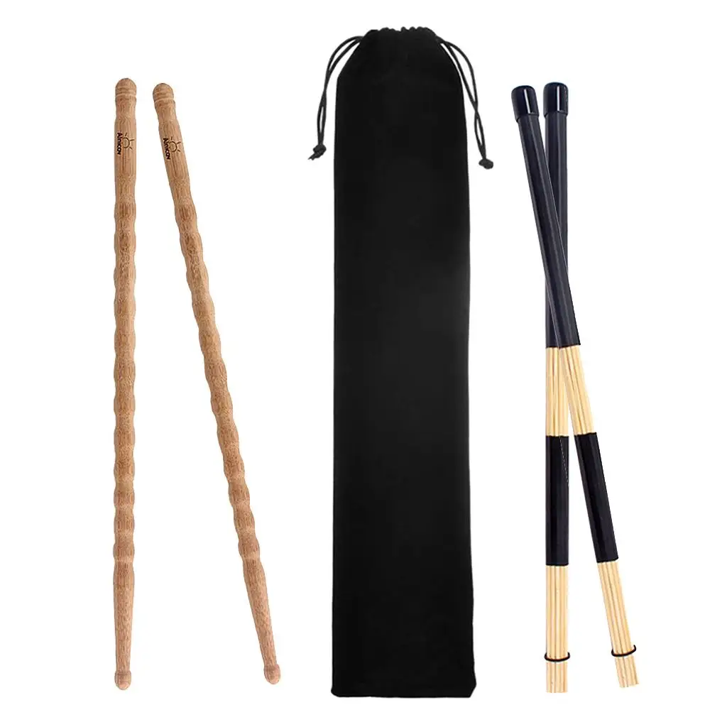 

Wooden 5A Drumsticks & Rod Brush Sticks Drum Accessories Parts