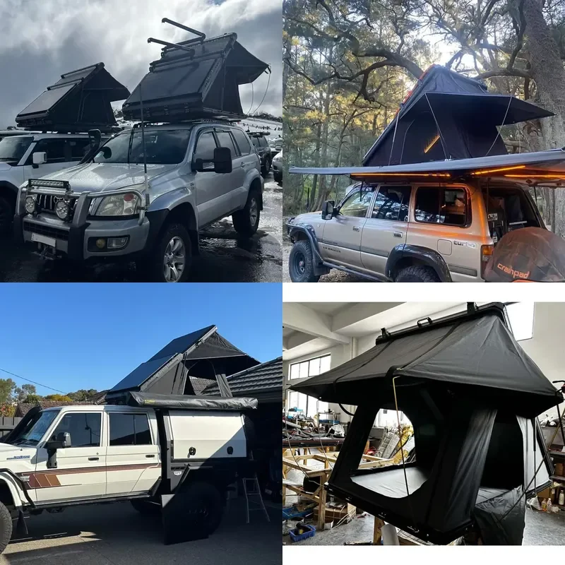 for Daxter Wild Cloud Canvas Camping Triangle Roof Tent Outdoor Hard Shell Aluminum Car Roof Tent with Solar Panels Hot Sale